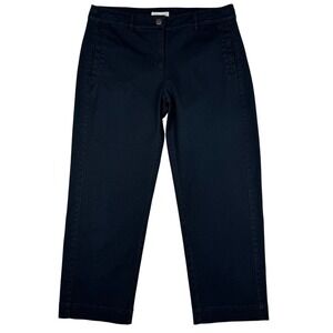 Eileen‎ Fisher Cropped Pants Organic Cotton Blend Womens XS Black Minimalist